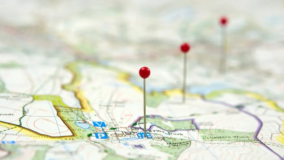 Detailed driving directions map showing routes to Banning State Park from major Minnesota cities